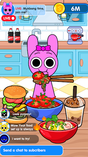 Food selection screen from Monster Mukbang Jelly Master